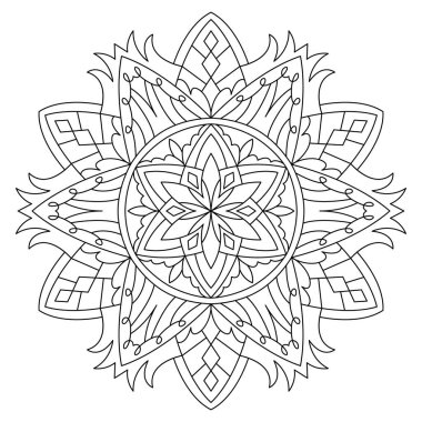 mandala. boyama kitabı sayfası. Vektör çizimi. yıldız mandala tasarımı