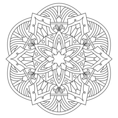 mandala. boyama kitabı sayfası. Vektör çizimi. yıldız mandala tasarımı