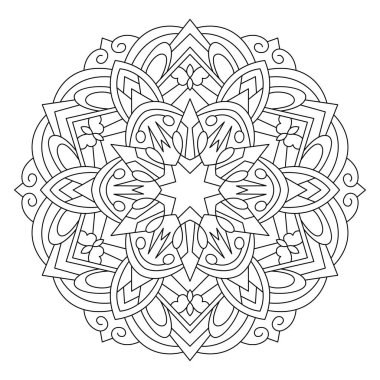 mandala. boyama kitabı sayfası. Vektör çizimi. yıldız mandala tasarımı