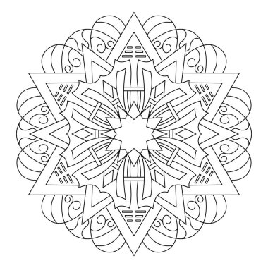 mandala. boyama kitabı sayfası. Vektör çizimi. yıldız mandala tasarımı