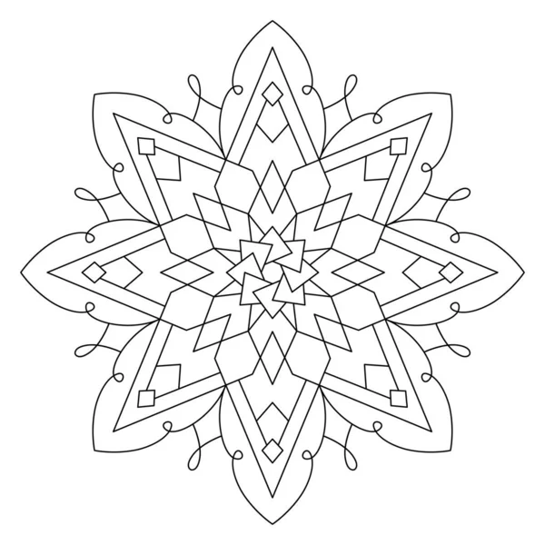 Vector Mão Desenhada Mandala Doodle Colorir Página Stress Para Colorir — Vetor de Stock
