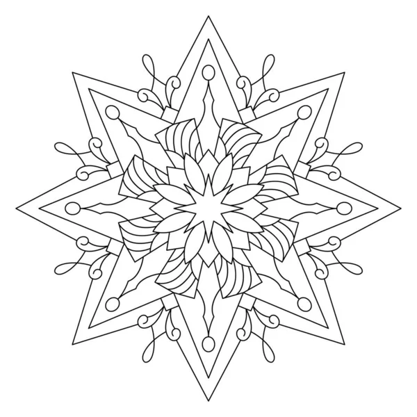 Vektor Kézzel Rajzolt Firka Mandala Színezés Stressz Oldal Kifestőkönyv Vázlat — Stock Vector