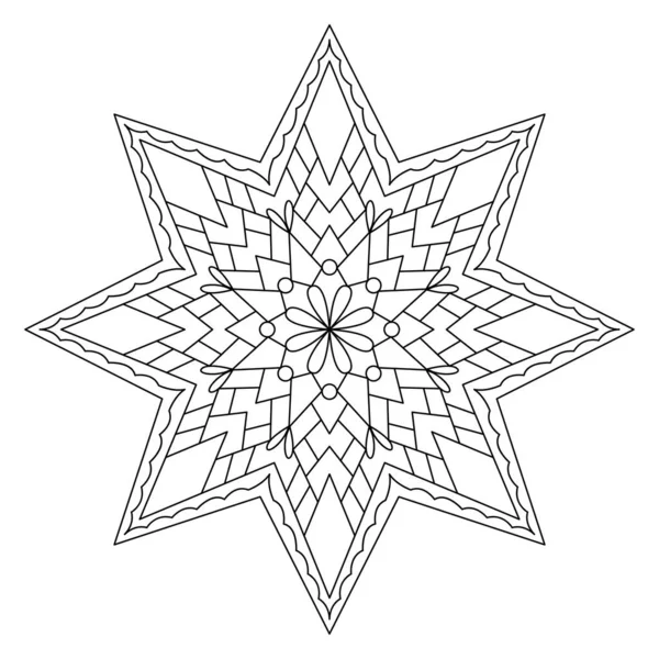 Vektör el karalama mandala. Boyama kitabı için stres önleyici boyama sayfası. Özet.