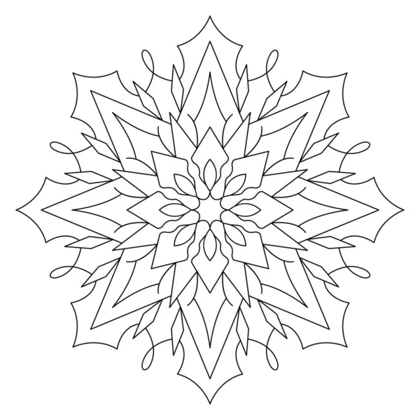 Vector Handgezeichnetes Doodle Mandala Malseite Gegen Stress Für Malbuch Gliederung — Stockvektor