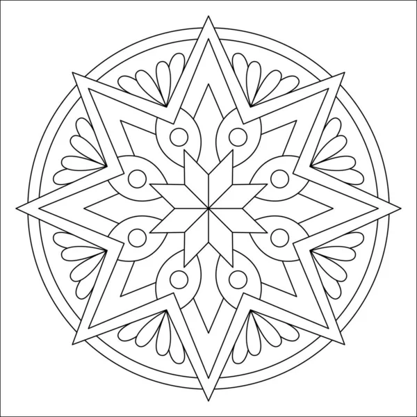 Vektör el karalama mandala. Boyama kitabı için stres önleyici boyama sayfası. Özet.