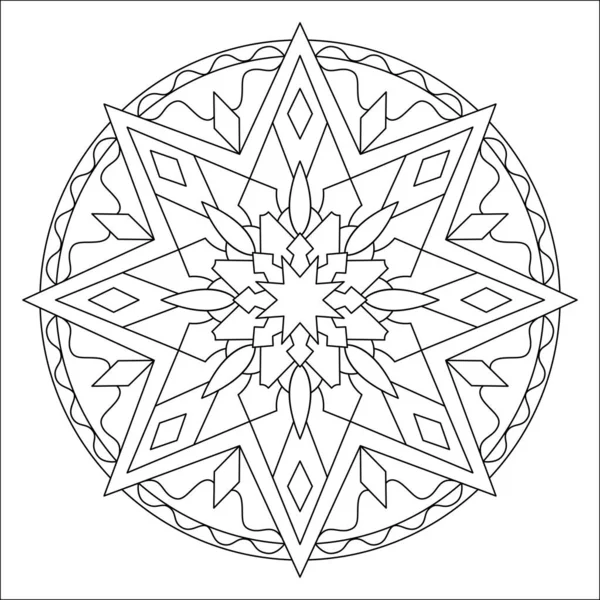 Mandala Gribouillé Vecteur Dessiné Main Coloriage Stress Page Pour Livre — Image vectorielle