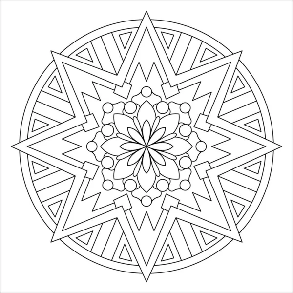 Mandala Garabato Dibujado Mano Vectorial Colorear Página Estrés Para Colorear — Archivo Imágenes Vectoriales