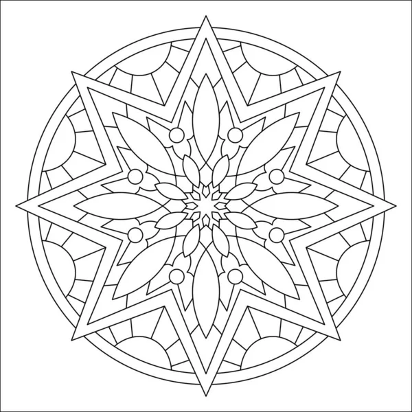 Vektör el karalama mandala. Boyama kitabı için stres önleyici boyama sayfası. Özet.