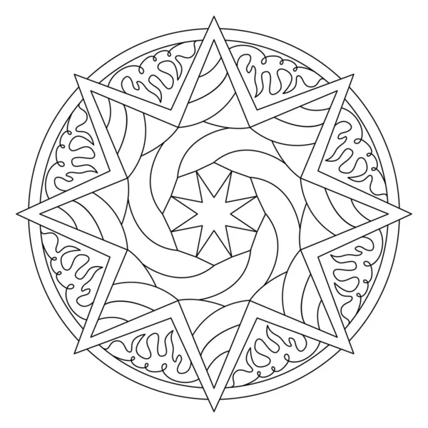 Vektor Handritad Doodle Mandala Färgläggning Stress Sida För Målarbok Sammanfattning — Stock vektor