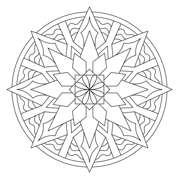 Vektör el karalama mandala. Boyama kitabı için stres önleyici boyama sayfası. Özet.