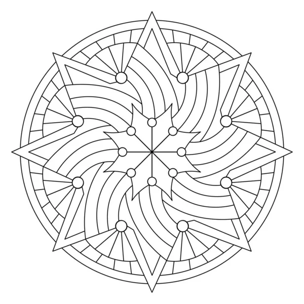 Vektör el karalama mandala. Boyama kitabı için stres önleyici boyama sayfası. Özet.