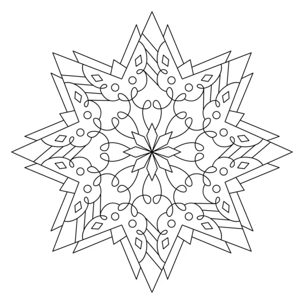 Vektör el karalama mandala. Boyama kitabı için stres önleyici boyama sayfası. Özet.