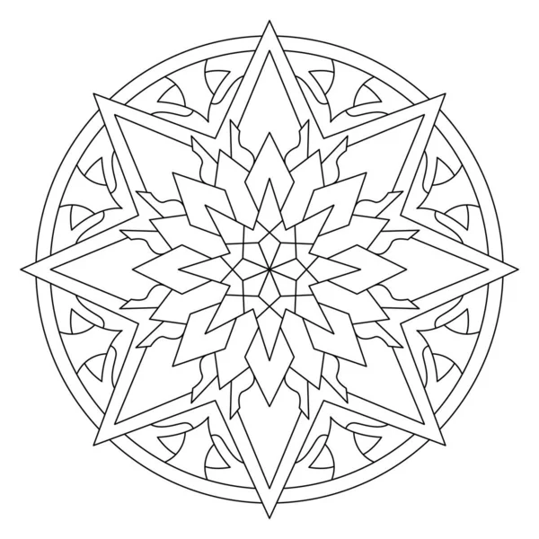 Vector Handgezeichnetes Doodle Mandala Malseite Gegen Stress Für Malbuch Gliederung — Stockvektor