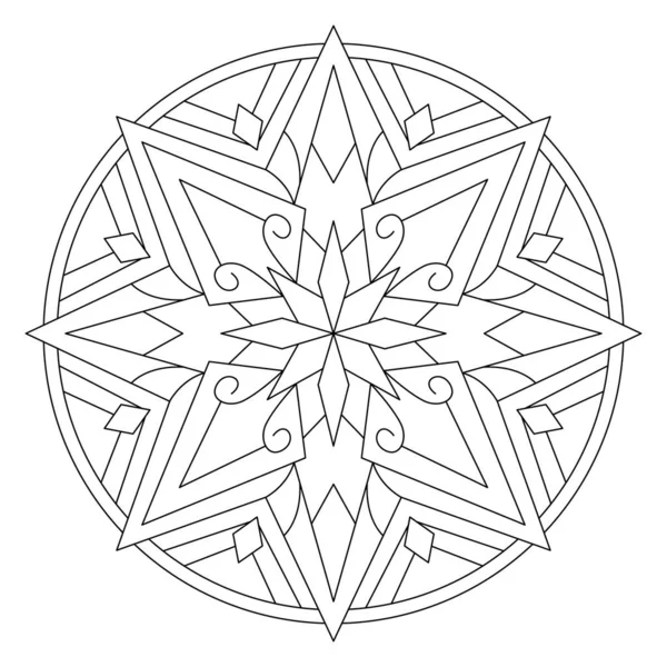 Mandala Gribouillé Vecteur Dessiné Main Coloriage Stress Page Pour Livre — Image vectorielle