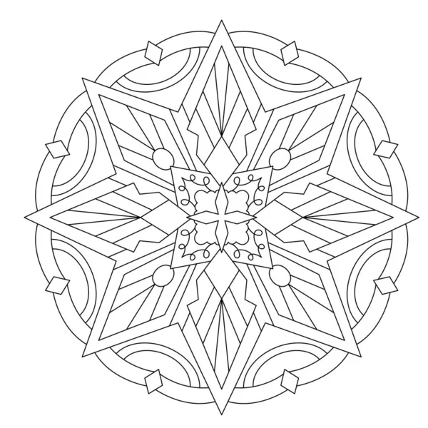 Vektör el karalama mandala. Boyama kitabı için stres önleyici boyama sayfası. Özet.