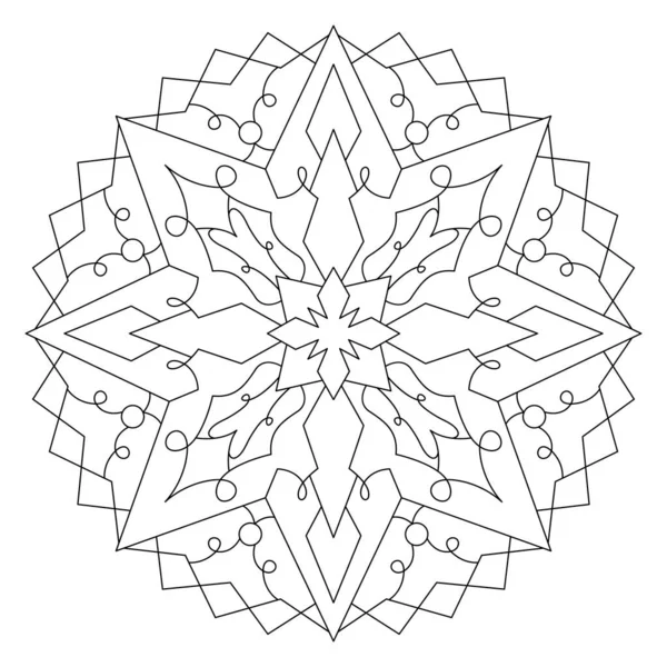 Vektor Kézzel Rajzolt Firka Mandala Színezés Stressz Oldal Kifestőkönyv Vázlat — Stock Vector