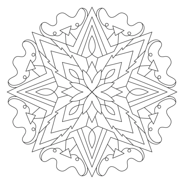Mandala Garabato Dibujado Mano Vectorial Colorear Página Estrés Para Colorear — Vector de stock
