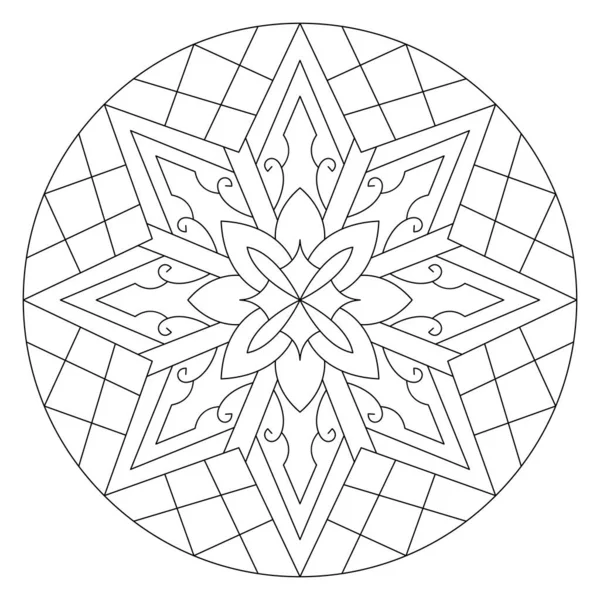 Mandala Gribouillé Vecteur Dessiné Main Coloriage Stress Page Pour Livre — Image vectorielle