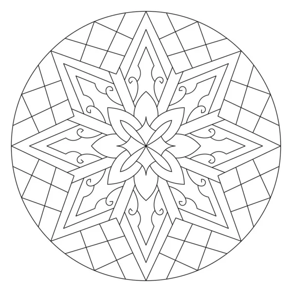 Mandala Garabato Dibujado Mano Vectorial Colorear Página Estrés Para Colorear — Archivo Imágenes Vectoriales