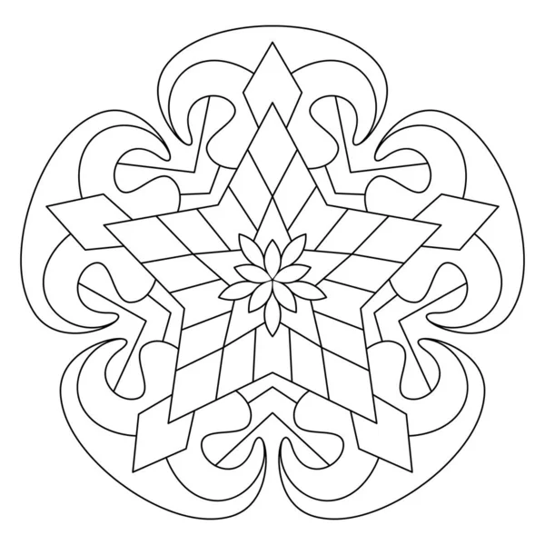 Vektör el karalama mandala. Boyama kitabı için stres önleyici boyama sayfası. Özet.