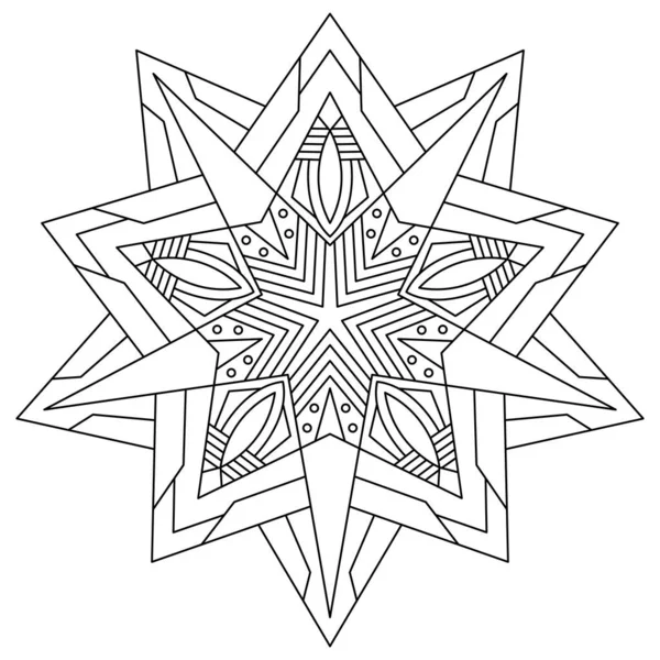 Mandala Gribouillé Vecteur Dessiné Main Coloriage Stress Page Pour Livre — Image vectorielle