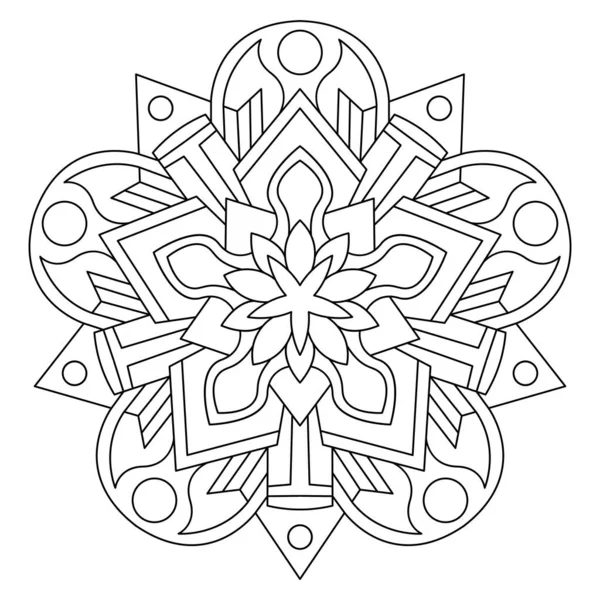 mandala. boyama kitabı sayfası. Vektör çizimi. yıldız mandala tasarımı