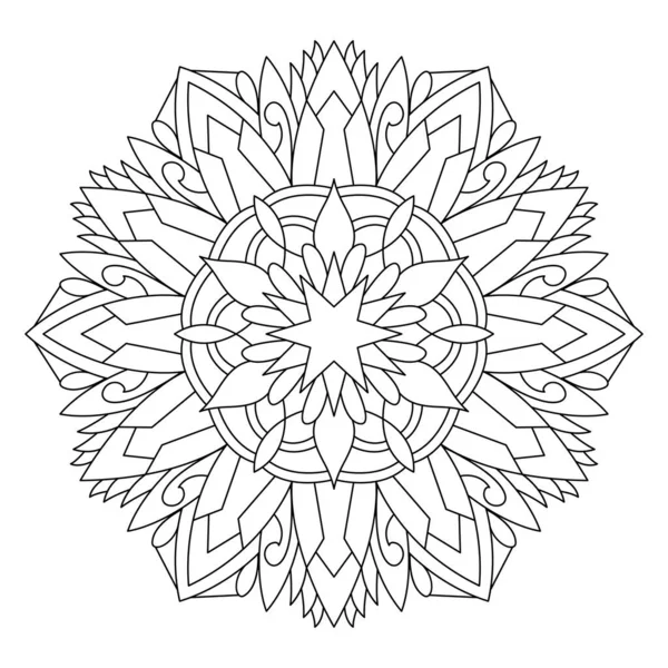 Mandala Página Del Libro Para Colorear Ilustración Vectorial Diseño Mandala — Vector de stock