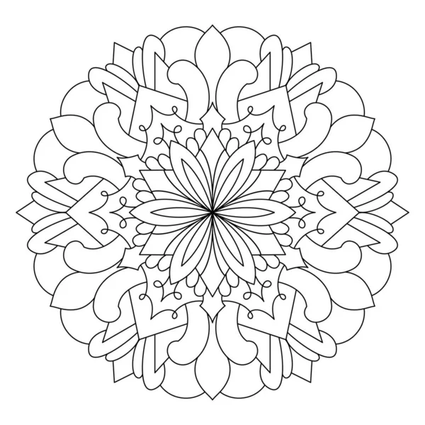 Mandala Coloring Book Page Vector Illustration Star Mandala Design — Stock Vector