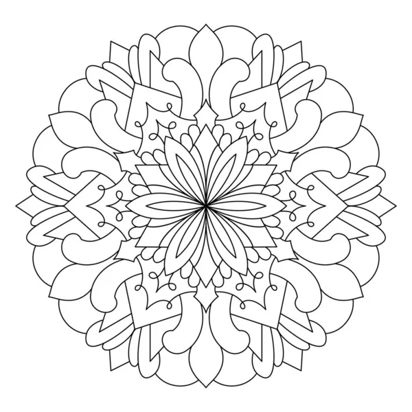 Mandala Coloring Book Page Vector Illustration Star Mandala Design — Stock Vector