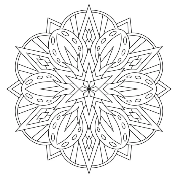 Mandala Page Livre Colorier Illustration Vectorielle Étoile Mandala Design — Image vectorielle