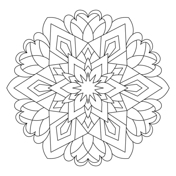 Mandala Målarbok Sida Vektorillustration Stjärna Mandala Design — Stock vektor