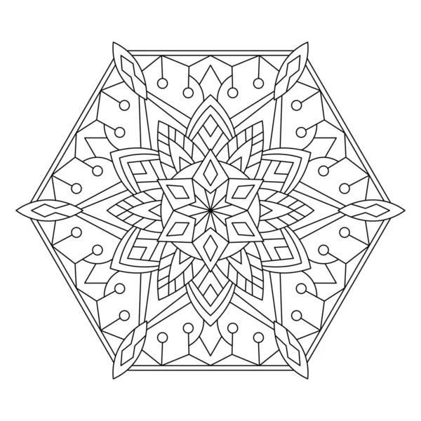 Mandala Coloring Book Page Vector Illustration Star Mandala Design — Stock Vector