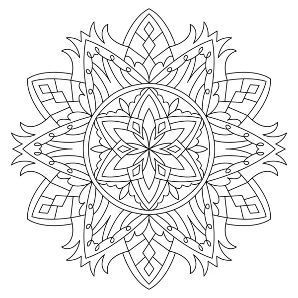 Mandala Page Livre Colorier Illustration Vectorielle Étoile Mandala Design — Image vectorielle