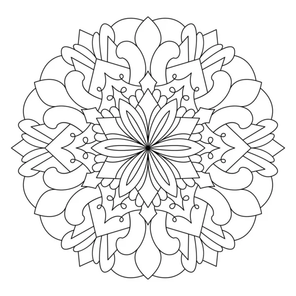 Mandala Coloring Book Page Vector Illustration Star Mandala Design — Stock Vector