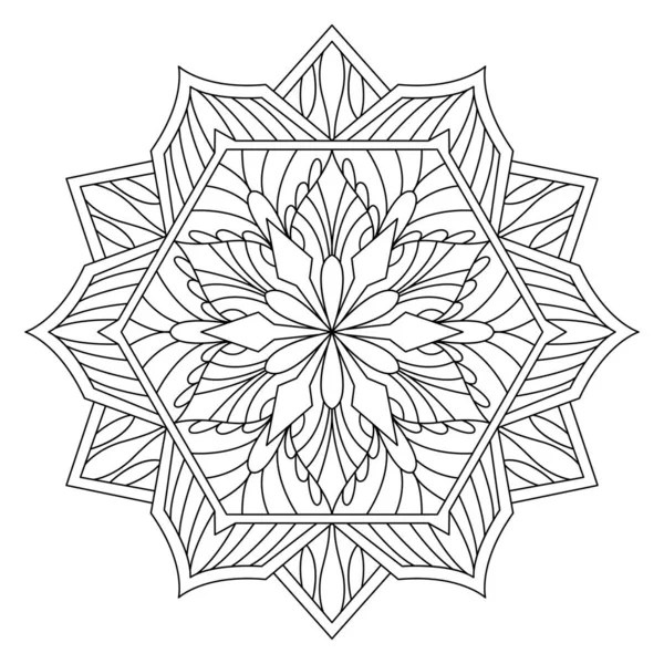 Mandala Page Livre Colorier Illustration Vectorielle Étoile Mandala Design — Image vectorielle