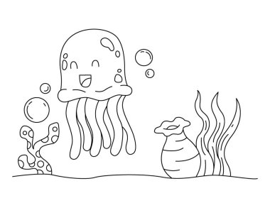 Çizgi film denizanasının vektör çizimi