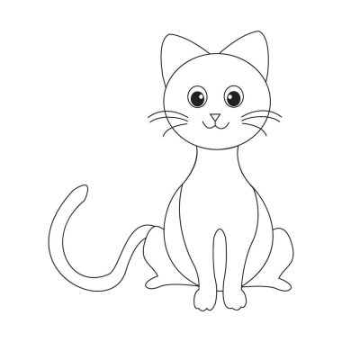 Siyah gözlü şirin bir kedi. vektör illüstrasyonu