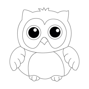 Tasarımın için komik baykuş boyama kitabı. vektör illüstrasyonu