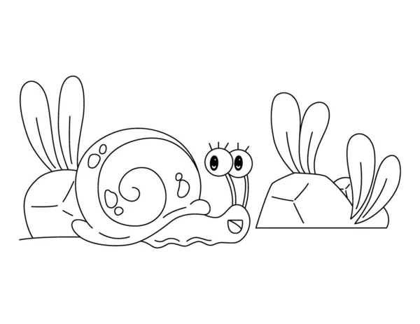 Vector Illustration Cute Cartoon Snail — Stock Vector