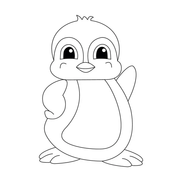 Kolorowanki Cute Pingwina Wektor Ilustracji — Wektor stockowy