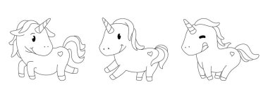 Tek boynuzlu atın ana hatları elle çizilmiş.