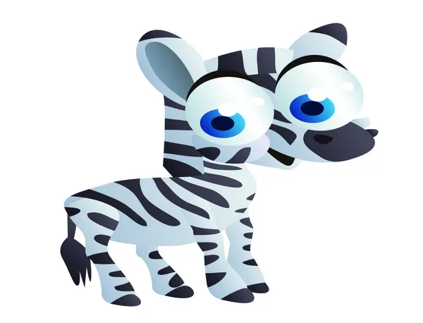 Kartun zebra yang lucu - Stok Vektor