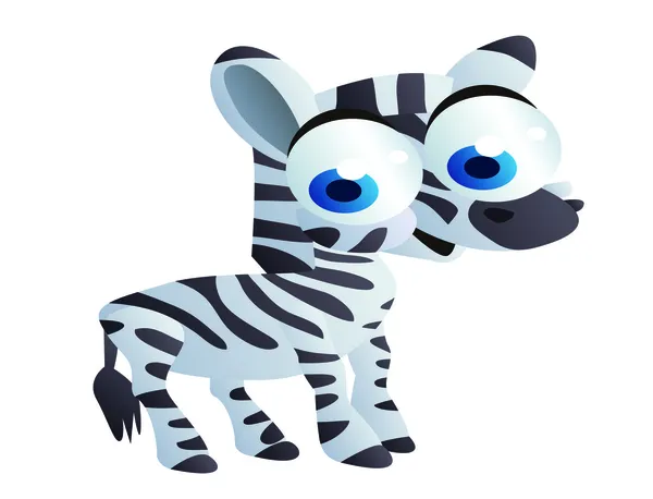 Şirin zebra karikatür — Stok Vektör