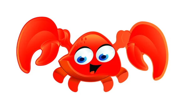 Rode krab cartoon — Stockvector