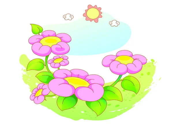 Beautiful landscape flowers — Stock Vector