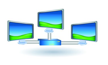 Üç lcd tv izlemek stand ile