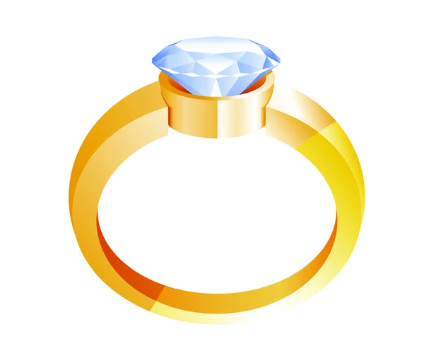 Gold wedding rings with diamonds — Stock Vector