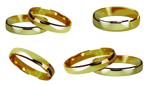 Ringar guld ring — Stock vektor