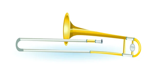 Instrumento musical de trombón — Vector de stock