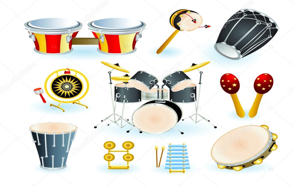 Set of percussion instruments